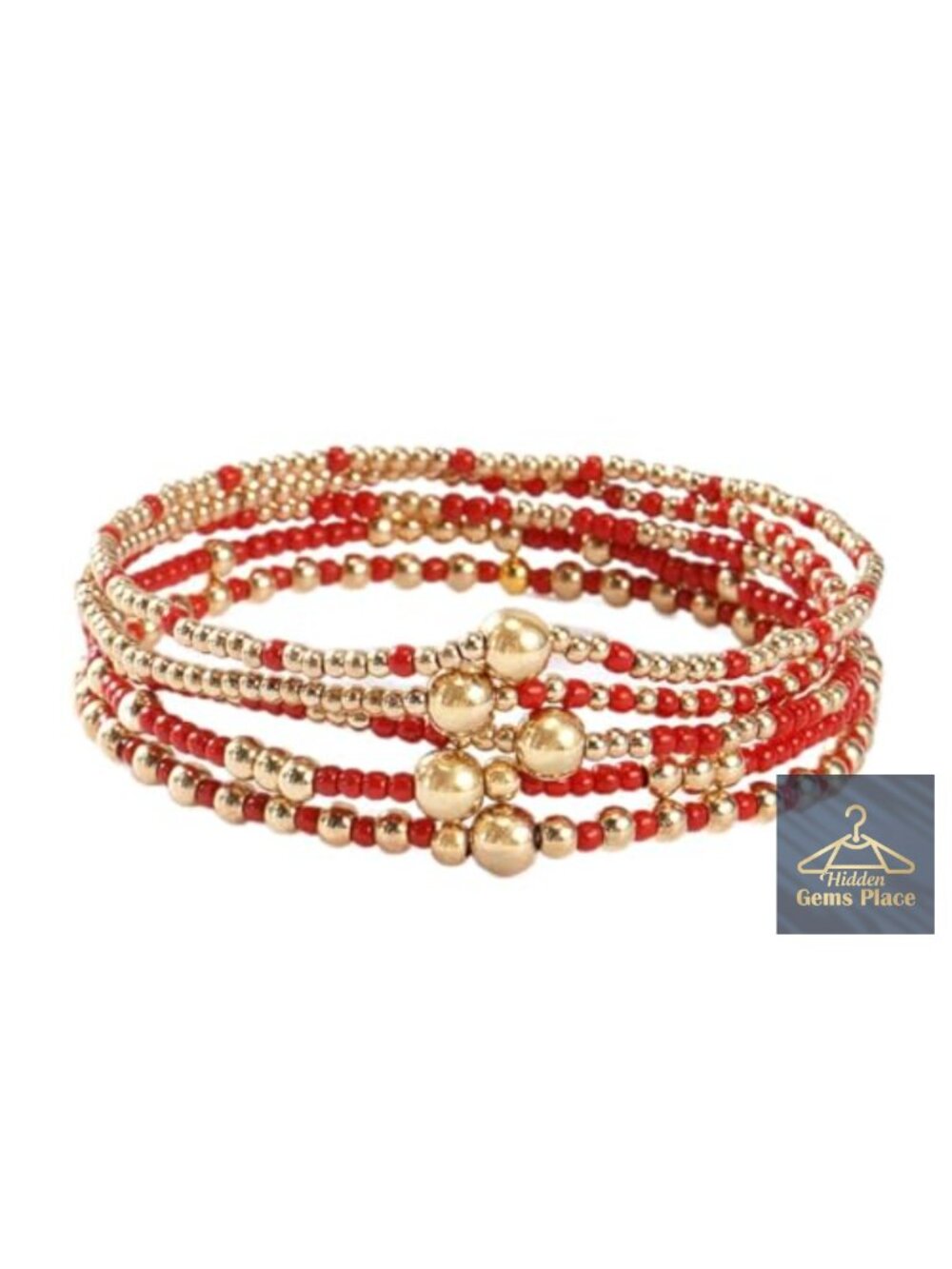 Multilayer Resin Beaded Stackable Bracelets Set Stretch Bracelets Friendship